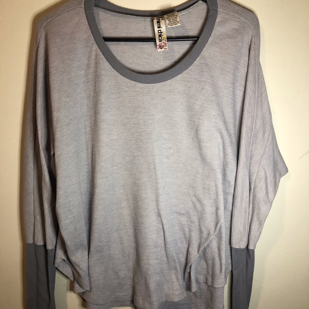 Grey/Blue thermal material long sleeve